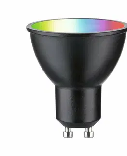 LED žárovky PAULMANN Standard 230V Smart Home Zigbee 3.0 LED reflektor GU10 4,8W RGBW+ stmívatelné černá mat