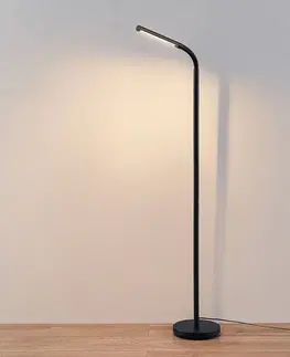 Stojací lampy Lindby Lindby Romila LED stojací lampa v černé barvě