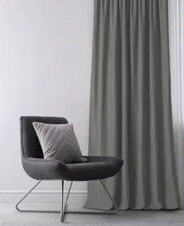 Záclony HOMEDE Závěs MILANA klasický flex 9,5 cm s dvojitým záhybem šedý, velikost 420x245