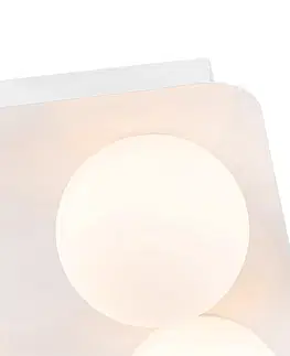 Venkovni stropni svitidlo Moderní koupelnové stropní svítidlo bílé čtvercové 4-světlo - Cederic
