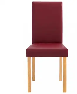 Židle Jídelní židle 4 ks umělá kůže / dřevo Dekorhome Krémová
