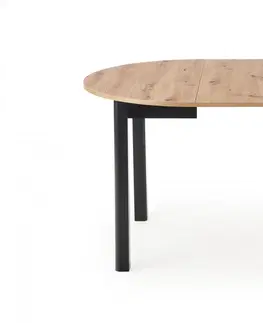 Jídelní stoly HALMAR Rozkládací jídelní stůl Rigo dub artisan/černý