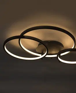Stropni svitidla Moderní stropní svítidlo černé včetně LED a stmívače - Rondas