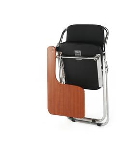 Kancelářské židle Židle NERSO s deskou na psaní, černá/přírodní