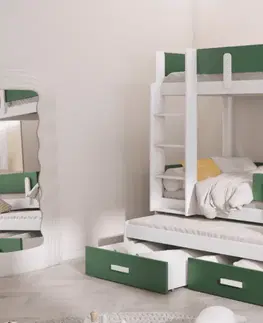 Postele ArtBed Dětská patrová postel s přistýlkou ​​ETTORE III | 80 x 180 cm Provedení: Moření - Barva