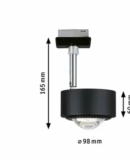 Svítidla Paulmann URail PAULMANN URail LED-spot Aldan 9W černá mat/chrom 2700K kov/umělá hmota stmívatelné 969.27