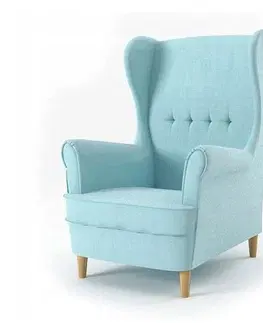 Židle Designové křeslo světle modré barvy ve skandinávském stylu