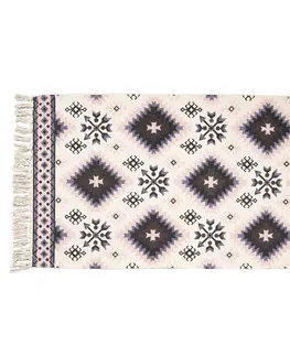 Koberce a koberečky Bavlněný koberec s barevnými ornamenty a třásněmi - 70*120 cm Clayre & Eef KT080.056