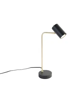 Stolni lampy Moderní stolní lampa černá se zlatou - Beata