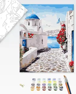 Příroda Malování podle čísel romantické Santorini