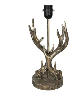 Lampy Základna ke stolní lampě Zlaté parohy s patinou - 30*30*49 cm Clayre & Eef 6LMP650