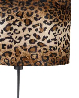 Stojaci lampy Stojací lampa černý odstín leopardí design 40 cm - Parte