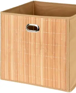 Úložné boxy Dekorativní bambusový box Taytay hnědá, 31 x 31 x 30,5 cm