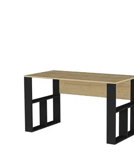 Psací stoly Kalune Design Psací stůl CARMEN dub/černý