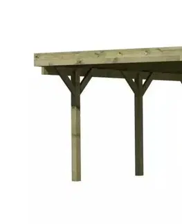 Garáže Dřevěný přístřešek / carport CLASSIC 1A s plechy Lanitplast