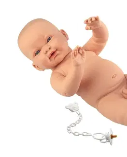 Hračky panenky LLORENS - 45001 NEW BORN CHLAPEK - realistické miminko s celovinylovým tělem
