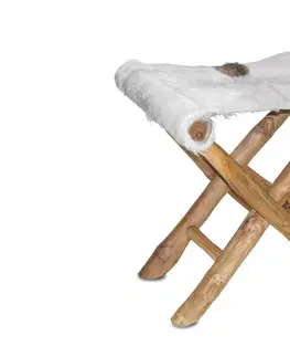 Stylové a luxusní taburety Estila Designová židle se sedákem z kravské kůže