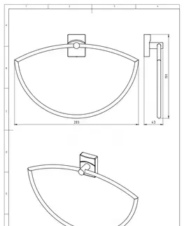 Koupelnový nábytek NOVASERVIS Půlkruhový držák ručníků Metalia 12 chrom 0203,0