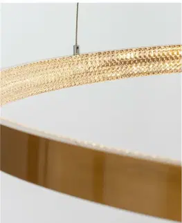 Designová závěsná svítidla NOVA LUCE závěsné svítidlo PRESTON antický zlatý mosazný hliník a akryl LED 60W 230V 3000K IP20 stmívatelné 9285110