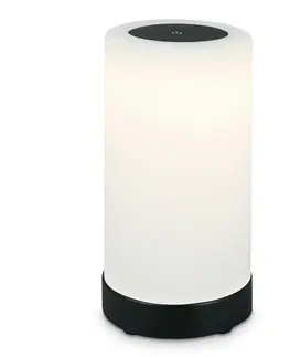 LED stolní lampy BRILONER LED bateriové stolní svítidlo pr.12,5 cm, LED modul, 3W, 350 lm, černá IP44 BRILO 7448-015