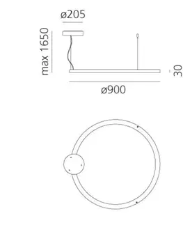 LED lustry a závěsná svítidla Artemide Ripple - kruh pr.900 - Bluetooth 2062010APP