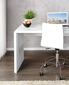Stylové a luxusní pracovní a psací stoly Estila Moderní designový kancelářský psací stůl Trade 120cm bílý