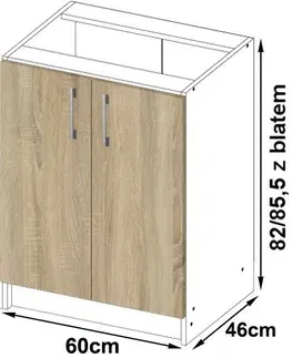 Kuchyňské dolní skříňky Ak furniture Kuchyňská skříňka Artus S60 D2