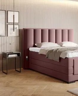 Postele Artelta Manželská postel VEROS Boxspring | elektrická polohovatelná 160 x 200 cm Barva: Loco 45