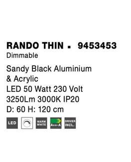 LED lustry a závěsná svítidla NOVA LUCE závěsné svítidlo RANDO THIN černý hliník a akryl LED 50W 230V 3000K IP20 stmívatelné 9453453
