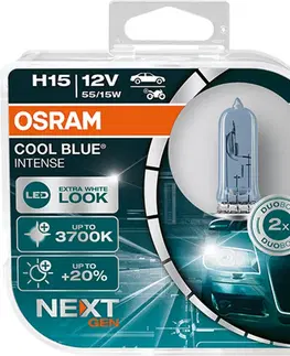 Autožárovky OSRAM H15 12V 15/55W PGJ23t-1 Cool Blue INTENSE NextGeneration 3700K +100% 2ks 64176CBN-HCB