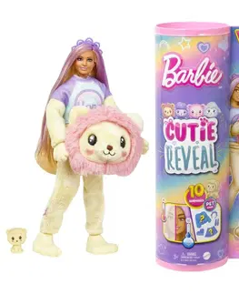 Hračky panenky MATTEL - Barbie Cutie Reveal Barbie pastelová edice - lev