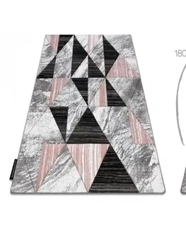 Koberce a koberečky Dywany Lusczow Kusový koberec ALTER Nano trojúhelníky růžový, velikost 280x370