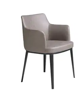 Luxusní jídelní židle Estila Stylová jídelní židle Vita Naturale norková šedá 80cm