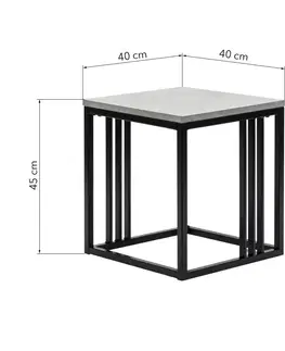 Konferenční stolky Hector Hranatý konferenční stolek Hamper 45 x 40 cm mramorový