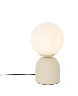 Stolni lampy Hotelová elegantní stolní lampa béžová s opálovým sklem - Pallon Trend