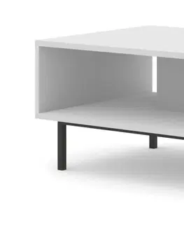 Konferenční stolky ARTBm Konferenční stolek RAVENNA B 90 | bílá matná Provedení: Bílá matná / černá podnož