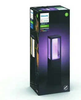 Chytré osvětlení PHILIPS HUE Hue LED White and Color Ambiance Venkovní sloupkové svítidlo Philips Impress 17434/30/P7 černé 40cm 2200K-6500K RGB extension kit