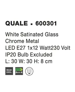 Klasická stropní svítidla NOVA LUCE stropní svítidlo QUALE matné bílé sklo chromovaný kov E27 1x12W 600301