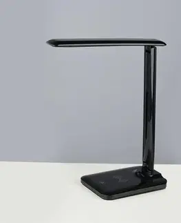 LED stolní lampy ACA Lighting stolní lampa LED 5W černá CCT 320LM dotykový spínač + bezdrátové/USB nabíjení FUTUR2 SF27LEDBK