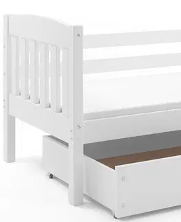 Postele BMS Dětská postel KUBUŠ 1 s úložným prostorem| bílá Barva: bílá / růžová, Rozměr: 190 x 80 cm