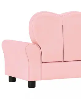 Dětské stoly a židle Dětské křeslo umělá kůže Dekorhome Světle růžová