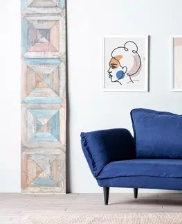 Pohovky a gauče Pohovka s lůžkem VINO dvoumístná modrá