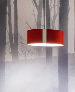 Závěsná světla Domus Závěsné svítidlo LED LARAfelt S, Ø20cm, červená/dubová bílá