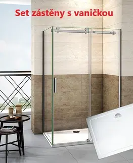 Sprchové vaničky H K Sprchový kout DIAMOND 140x70cm L/P varianta včetně sprchové vaničky z litého mramoru