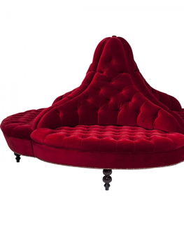 Vícemístné pohovky KARE Design Čtyřsedačka Boudoir Small - červená, kruhová