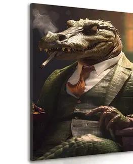 Obrazy zvířecí gangsteři Obraz zvířecí gangster krokodýl