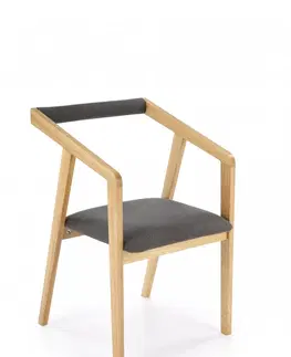 Židle HALMAR Jídelní židle AZUL přírodní dub/šedá