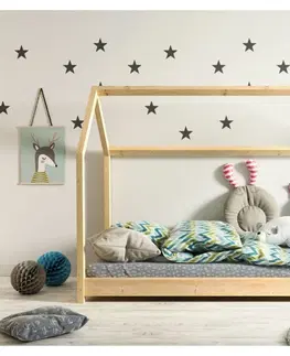 Dětské postýlky Kocot kids Dětská postel Bella hnědá, varianta 80x160, bez šuplíků, bez matrace