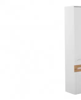 Koupelnový nábytek Comad Koupelnová závěsná skříňka vysoká Galaxy 800 2D/1S alpská bílá/dub votan