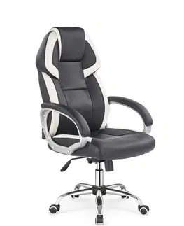 Kancelářské židle HALMAR Kancelářské křeslo Barti černo-bílé